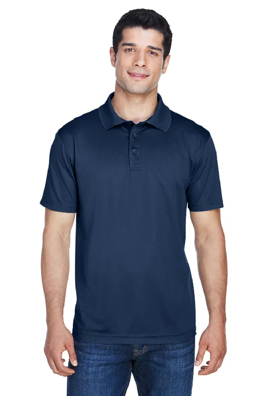 Minimalist Tailoring Harriton Mens Polytech Moisture Wicking Short Sleeve Polo Shirt - Navy Blue