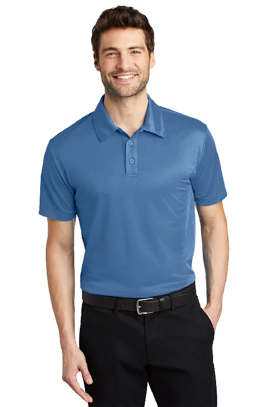 Classic Statement Port Authority Mens Silk Touch Performance Moisture Wicking Short Sleeve Polo Shirt - Carolina Blue