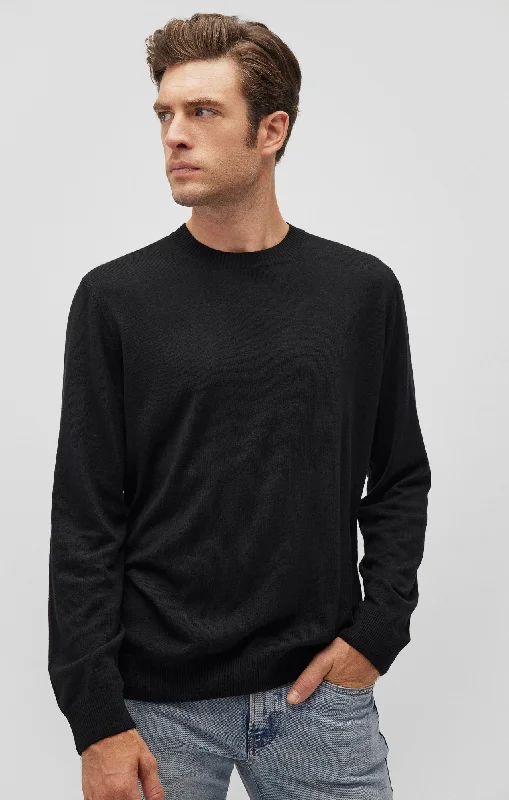 Elevated Streetwear CREW NECK SWEATER IN BLACK