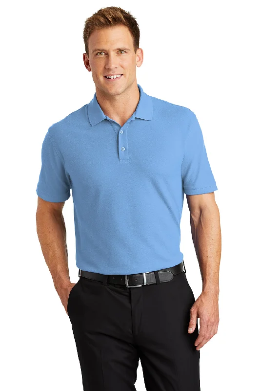 Simplistic Outfit Port Authority Mens Core Classic Short Sleeve Polo Shirt - Carolina Blue