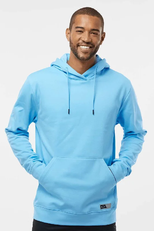 Futuristic Casual Oakley Mens Team Issue Hydrolix Hooded Sweatshirt Hoodie w/ Pouch Pocket - Carolina Blue