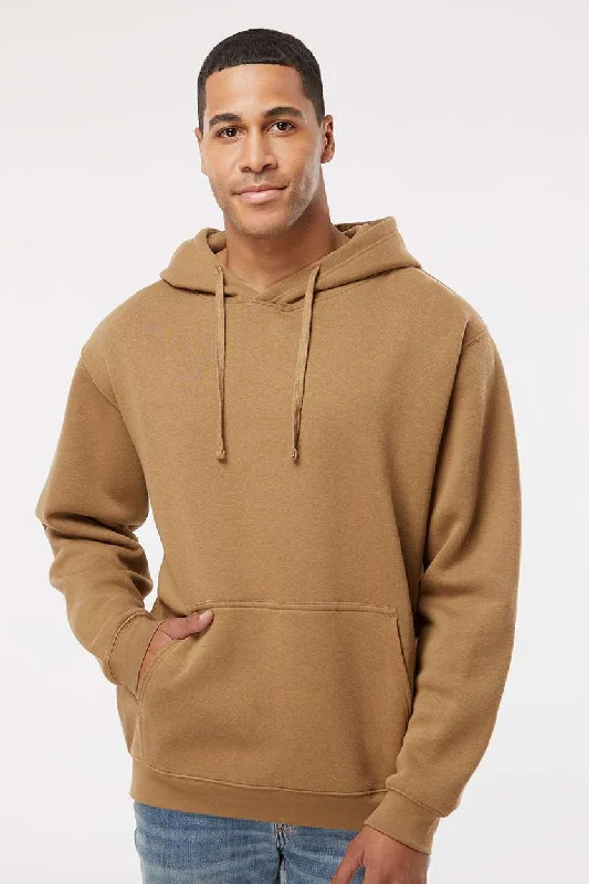 Elevated Fashion LAT Mens Elevated Fleece Basic Hooded Sweatshirt Hoodie w/ Pouch Pocket - Coyote Brown