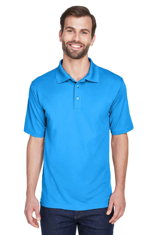 Classic Utility UltraClub Mens Cool & Dry Moisture Wicking Short Sleeve Polo Shirt - Coast Blue