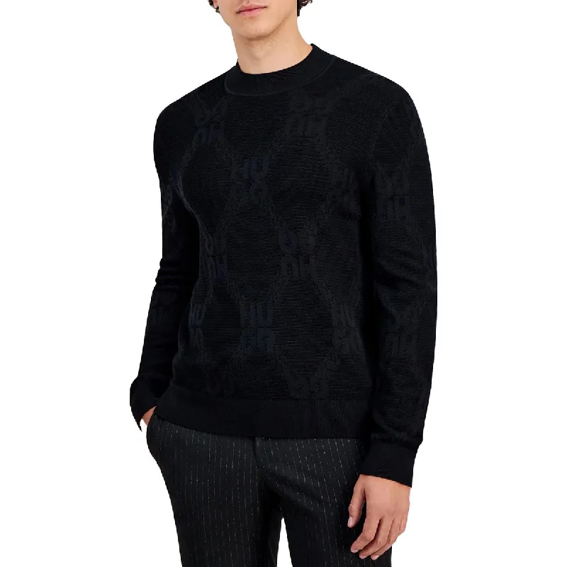 Cozy Tailoring Hugo Mens Sylor Knit Jacquard Pullover Sweater