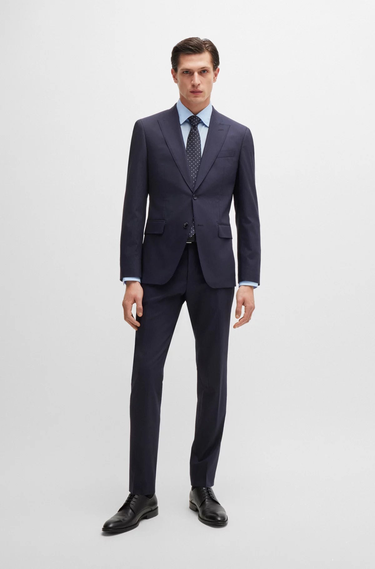 Weekend Minimalism H-Huge Slim Fit Suit in a Striped Virgin-Wool Blend 50521948