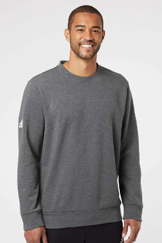 Urban Prints Adidas Mens Fleece Crewneck Sweatshirt - Heather Dark Grey - Closeout