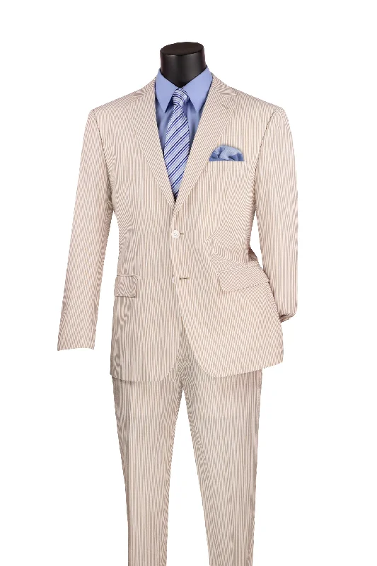 Classic Utility Vinci MSS-1 Seersucker Suit Tan