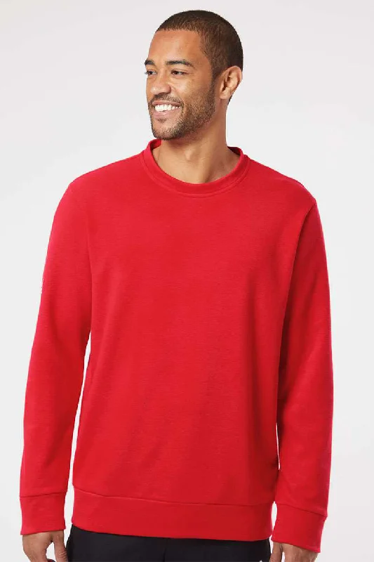 Futuristic Casual Adidas Mens Fleece Crewneck Sweatshirt - Red