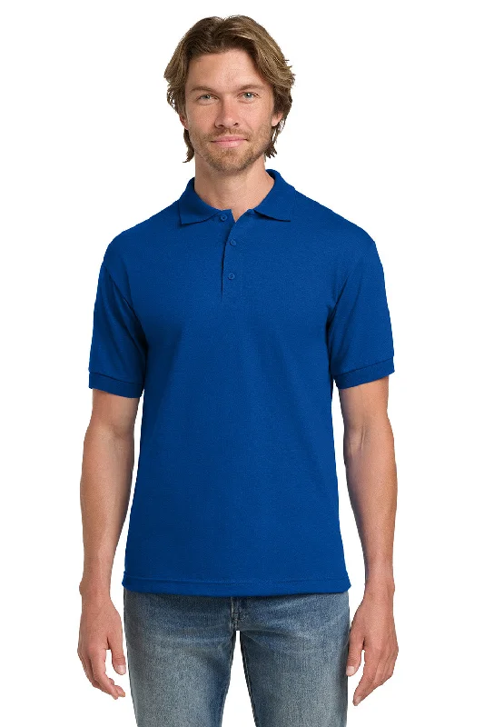 Contemporary Minimalism Gildan Mens DryBlend Moisture Wicking Short Sleeve Polo Shirt - Royal Blue