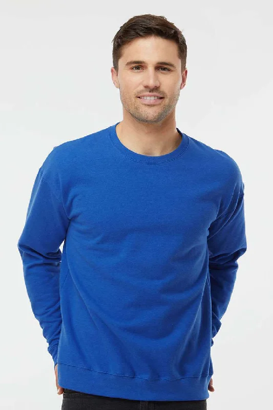 Relaxed Monochrome Tultex Mens Fleece Crewneck Sweatshirt - Royal Blue