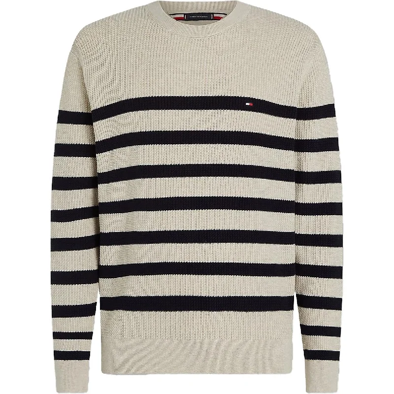 Structured Casual Tommy Hilfiger Mens Textured Knit Pullover Sweater