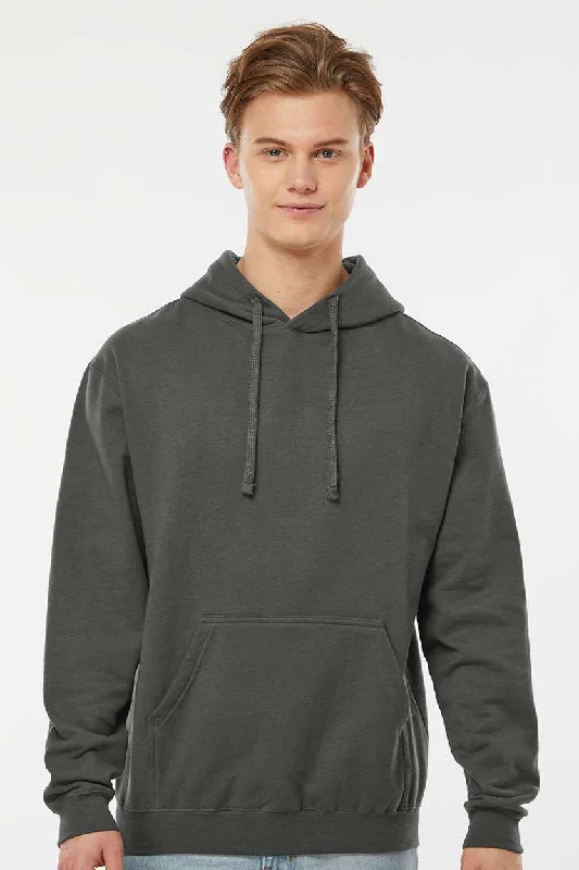 Streetwear Edge Tultex Mens Fleece Hooded Sweatshirt Hoodie w/ Pouch Pocket - Charcoal Grey