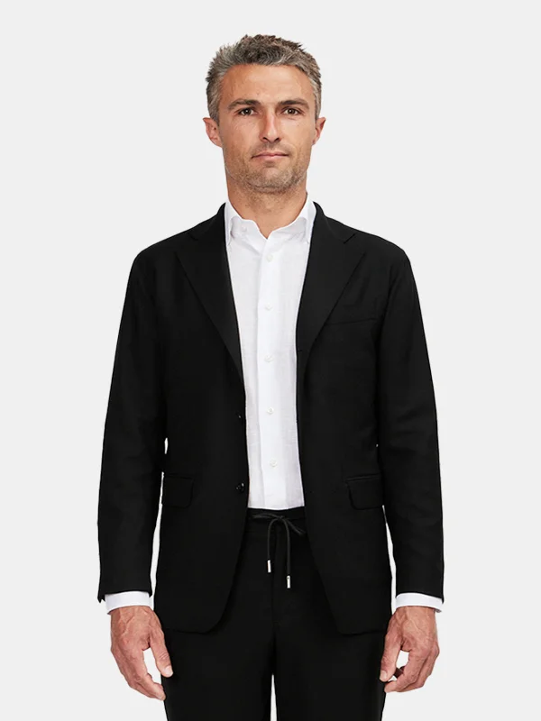 Contemporary Patterns Black Hopsack Slack Suit