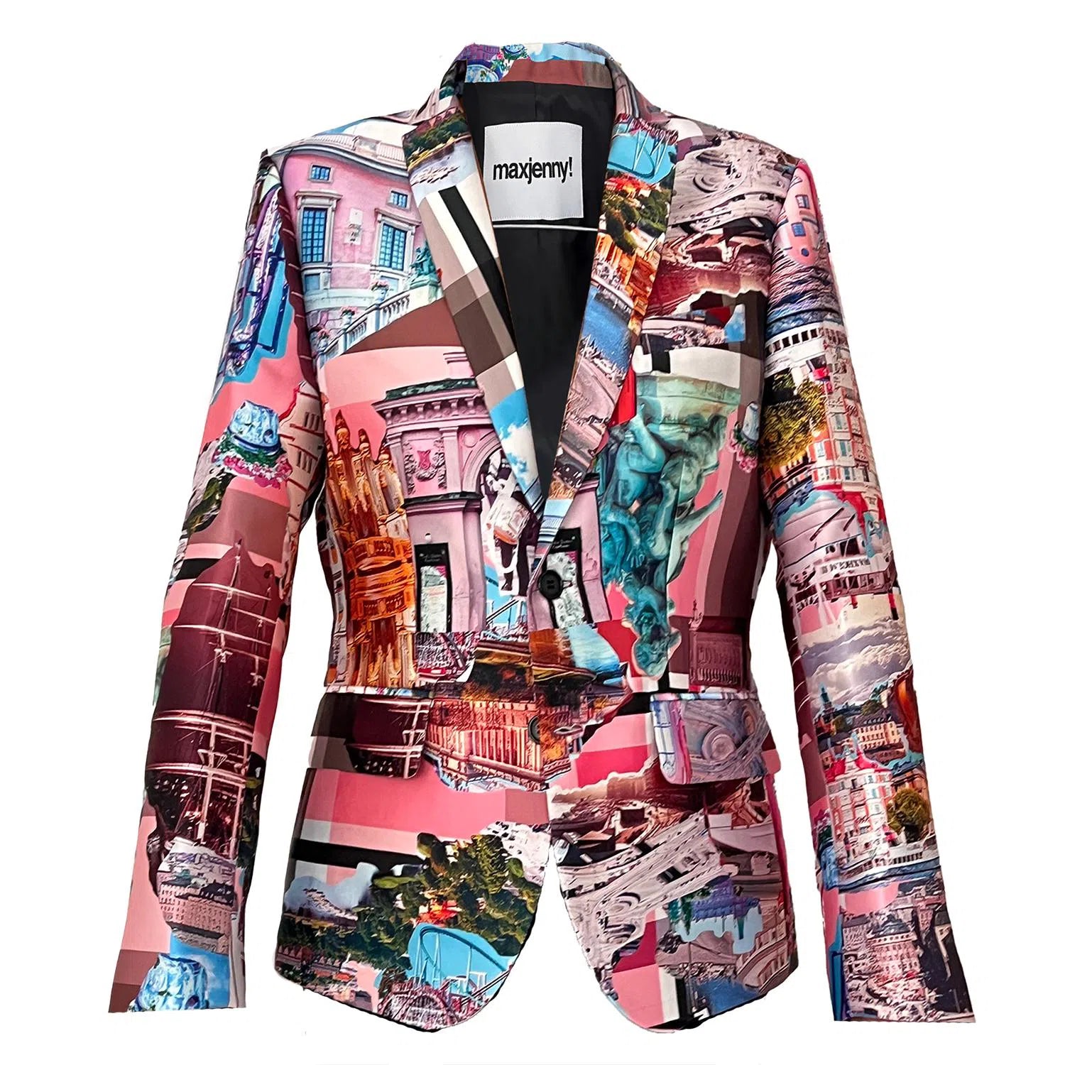 Polished Minimalism Men's blazer jacket stockholm royal pink printed