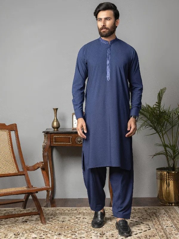 Sleek Modern Wash and Wear Suit-Embroidered