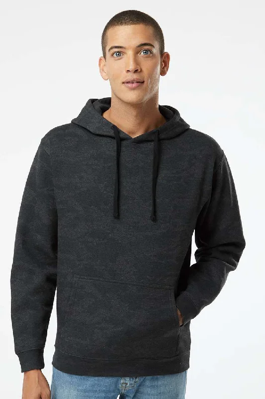 Minimal Earthy LAT Mens Elevated Fleece Basic Hooded Sweatshirt Hoodie w/ Pouch Pocket - Storm Camo