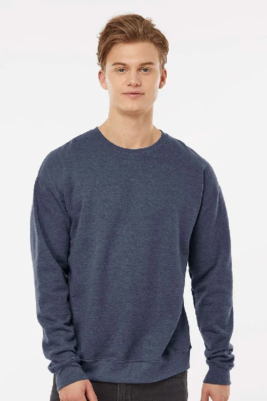 Everyday Basics Tultex Mens Fleece Crewneck Sweatshirt - Heather Denim Blue