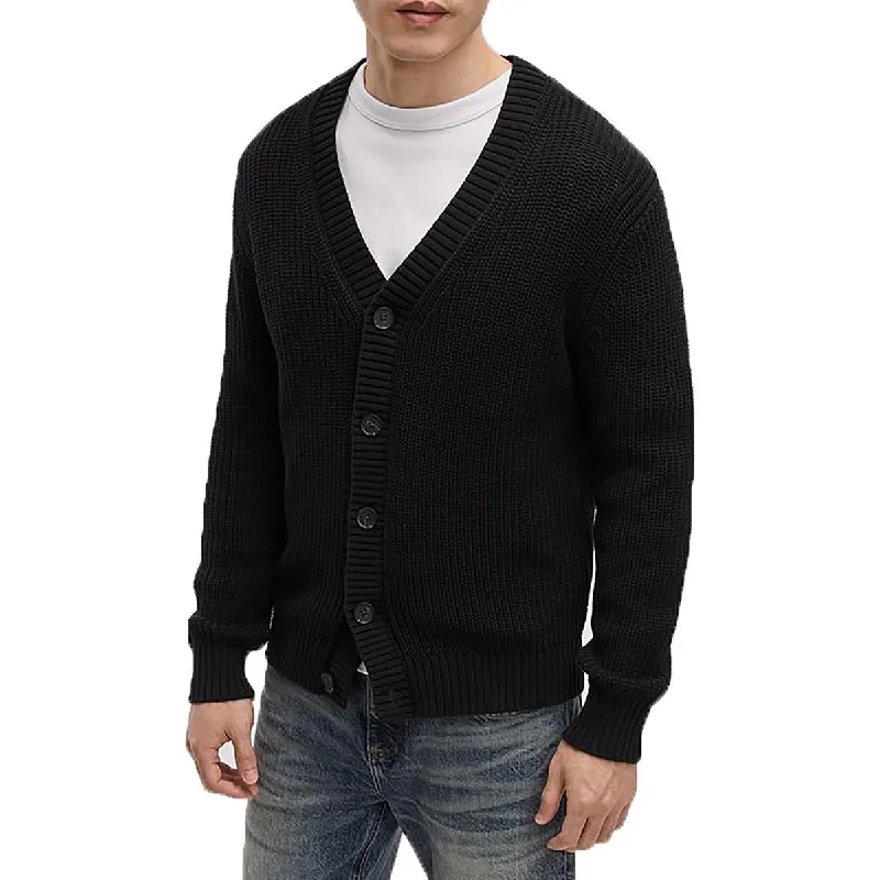 Classic Statement Mode of One Mens Knit Cotton Cardigan Sweater