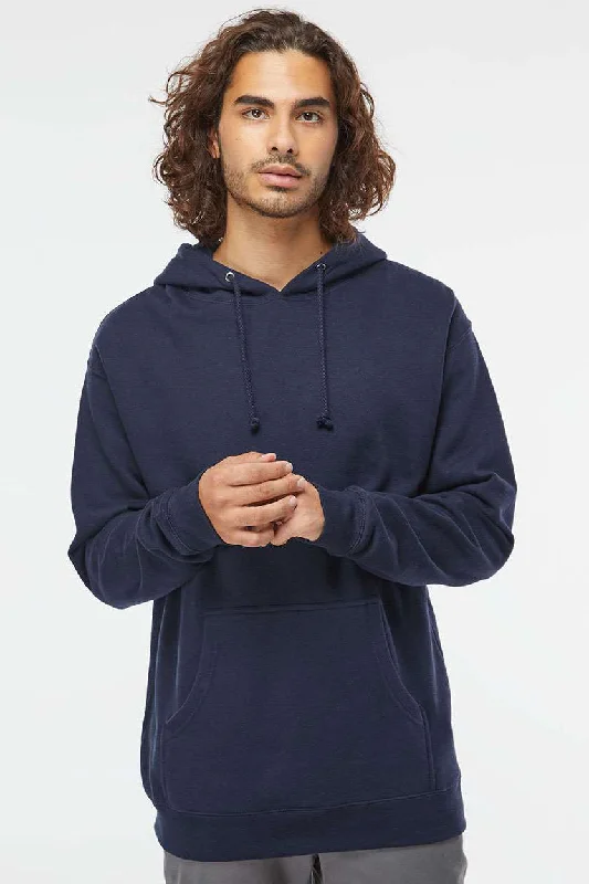 Chic Simplicity Independent Trading Company Mens Hooded Sweatshirt Hoodie w/ Pouch Pocket - Classic Navy Blue - Closeout