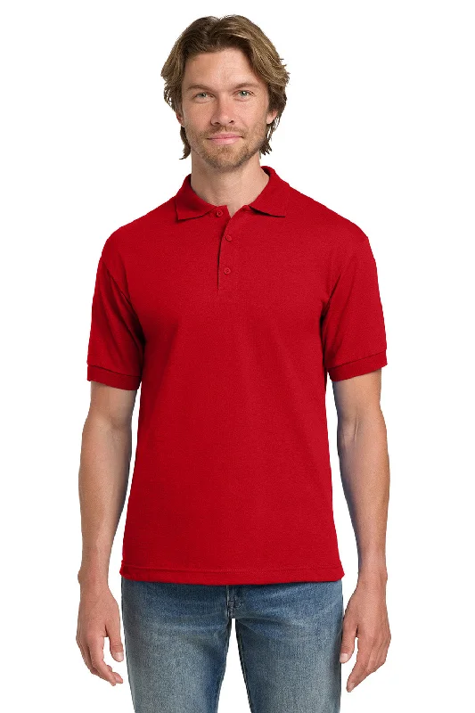 Sleek Layers Gildan Mens DryBlend Moisture Wicking Short Sleeve Polo Shirt - Red