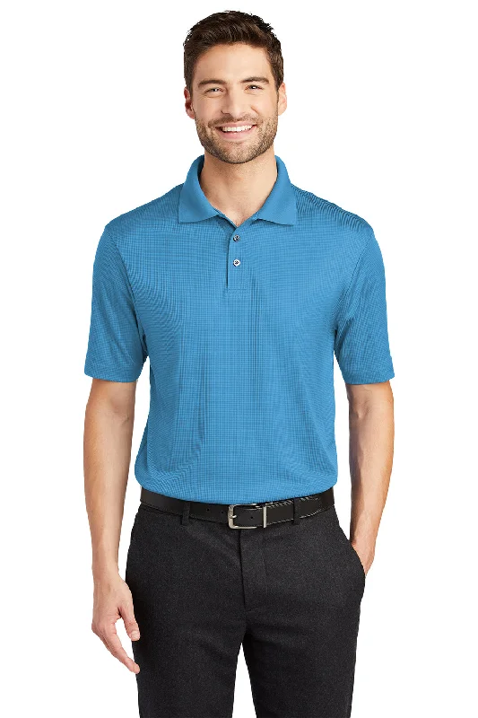 Everyday Basics Port Authority Mens Performance Moisture Wicking Short Sleeve Polo Shirt - Ocean Blue