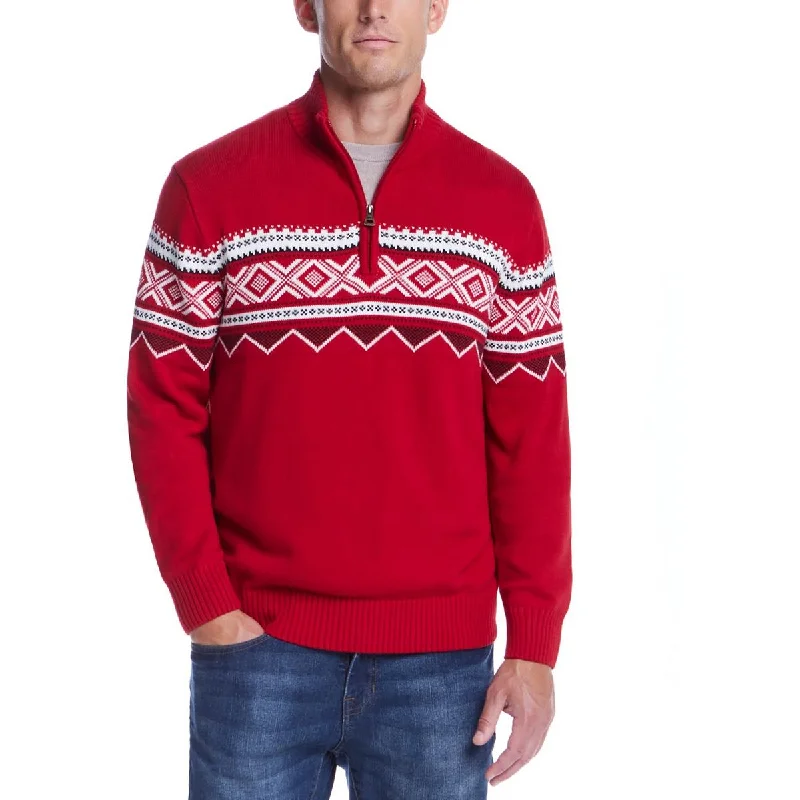 Neutral Patterns Weatherproof Vintage Mens Printed Knit Pullover Sweater