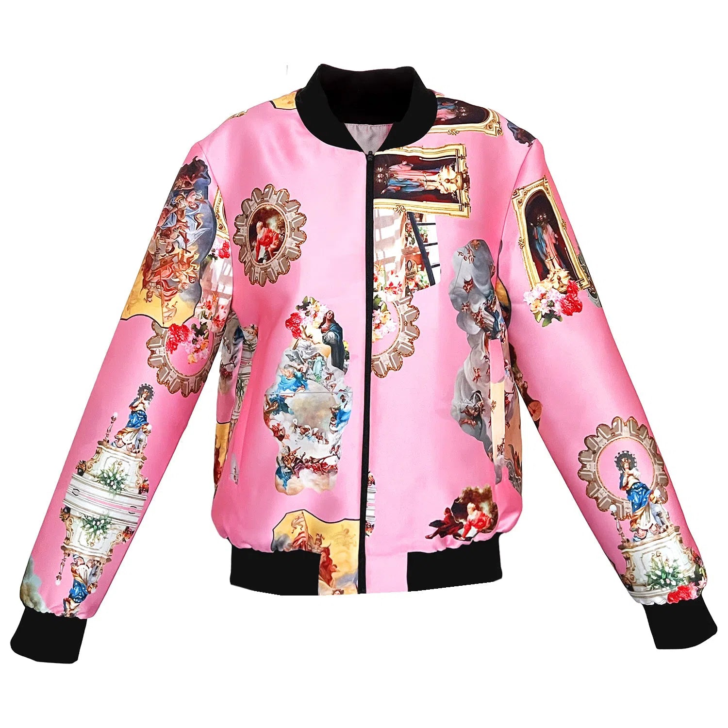 Soft Neutrals Unisex bomber jacket Pink Sicily printed