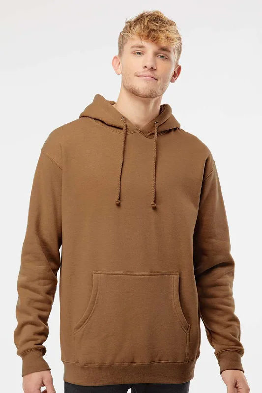 Soft Layers Independent Trading Company Mens Hooded Sweatshirt Hoodie w/ Pouch Pocket - Saddle Brown