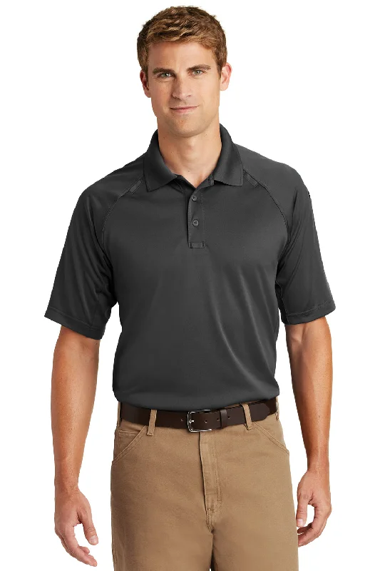 Sleek Sporty CornerStone Mens Select Tactical Moisture Wicking Short Sleeve Polo Shirt - Charcoal Grey