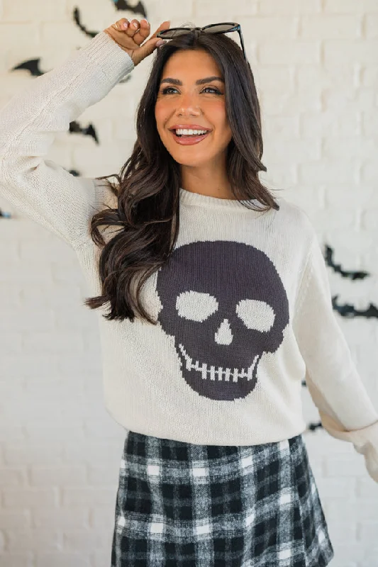 Bad To The Bone Stone Skull Sweater FINAL SALE