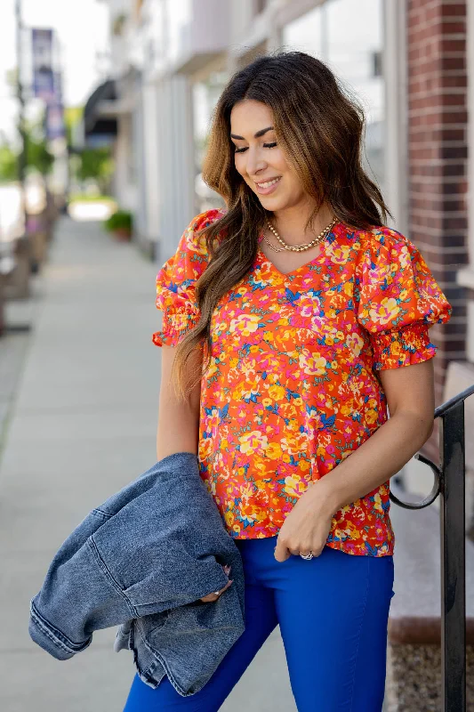 Daffodil Ruched Puff Sleeve Blouse