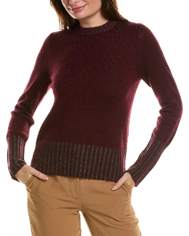 Urban Sporty Designer Outerwear Forte Cashmere Plaited Crewneck Wool & Cashmere-Blend Sweater