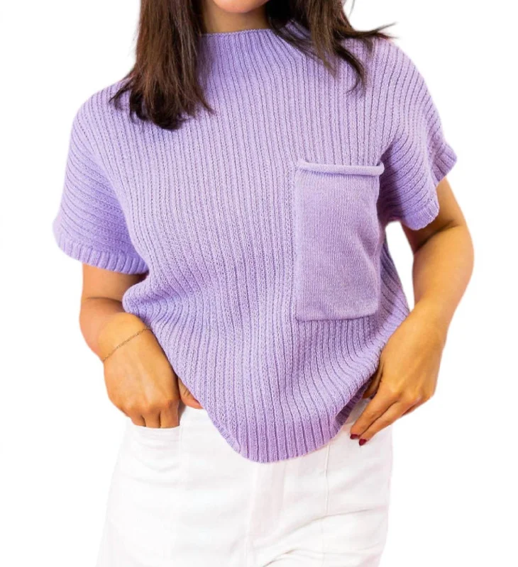 Timeless Prints High-fashion Looks Knit Sweater In Lavender