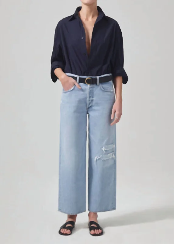 Pina Low Rise Baggy Crop Jeans In Cascade