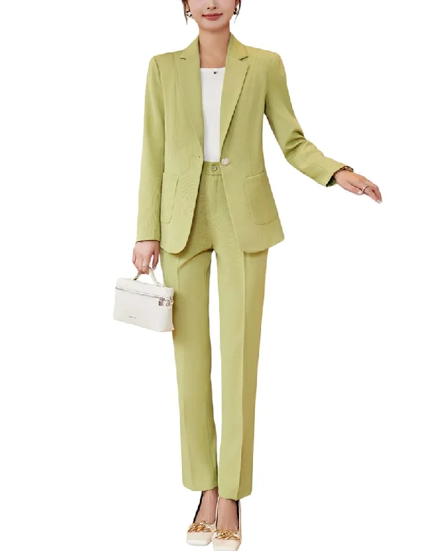 Relaxed Patterns Athletic Wear Bossy Chic 2pc Blazer & Pant Set