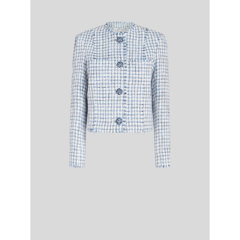 Casual Contemporary Designer Shirts CHECK BOUCLÉ JACKET