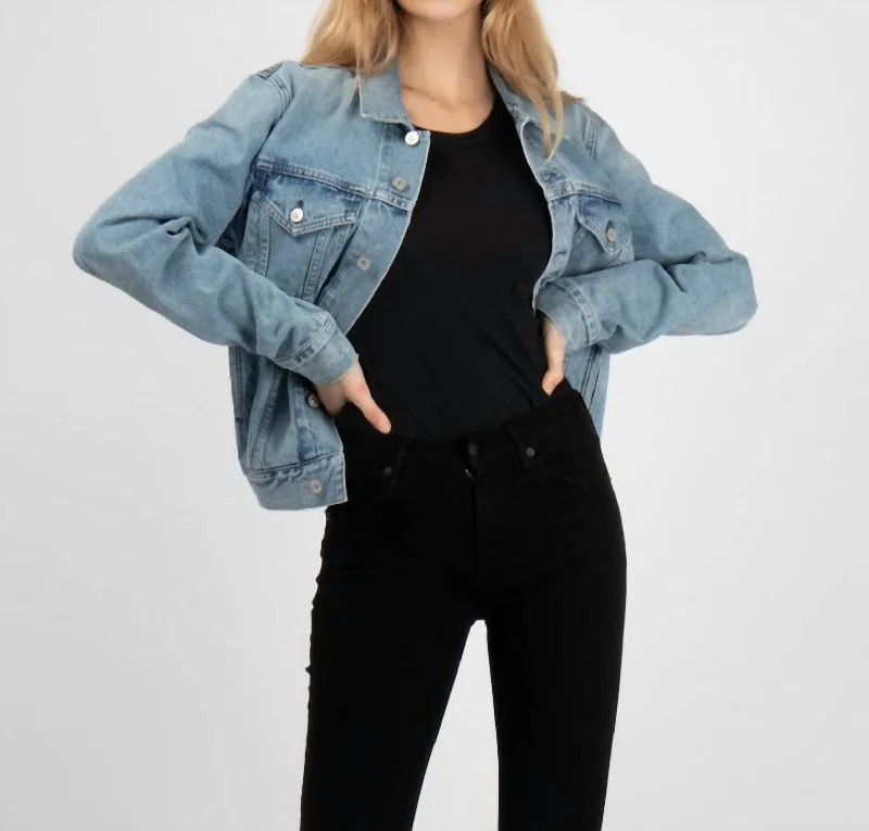 Polished Minimalism Denim Shirts Classic Denim Jacket In Sonnie