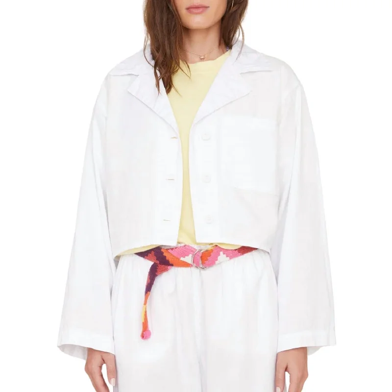 Modern Fitwear Minimalist Fashion Daisy Haven Twill Jacket In White