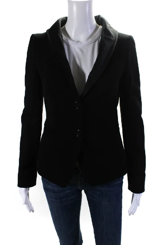 Clean Utility Tailored Blazers Etro Womens Button Down Tuxedo Lapel Blazer Jacket Black