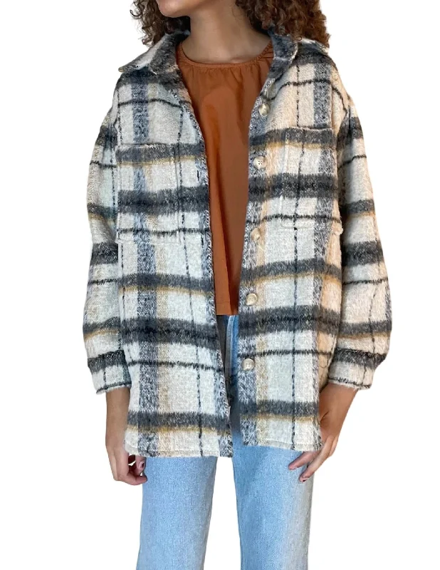 Sophisticated Minimalism Casual Sweatshirts Goldie Coat In Plaid