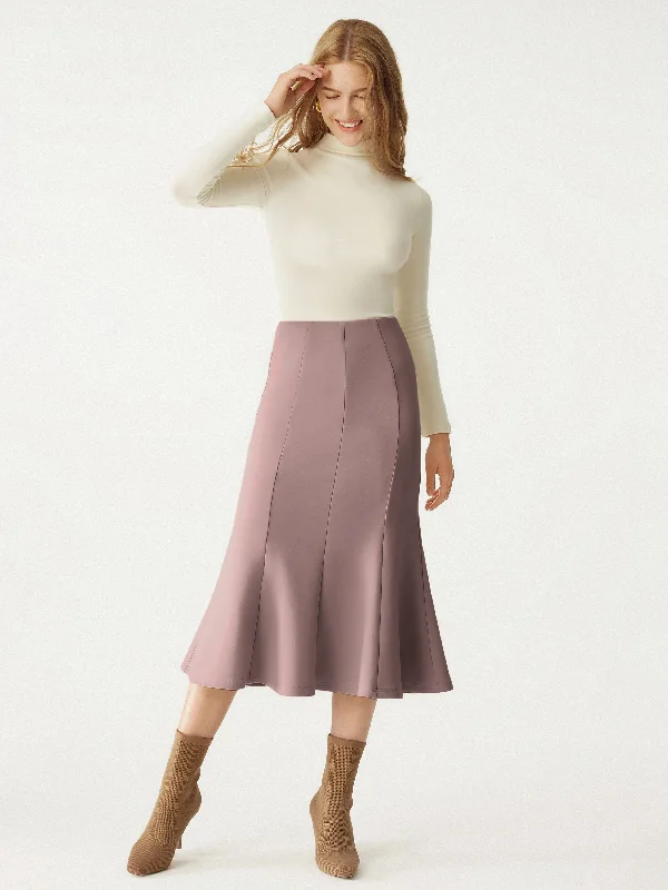 High Waisted Midi Fishtail Skirt