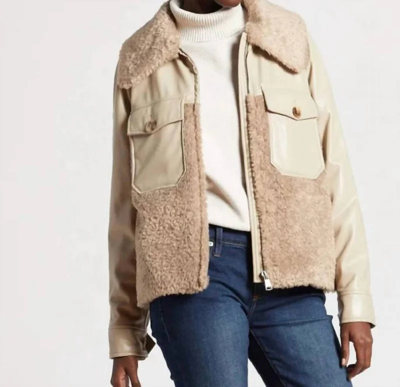 Bold Elegance Street Style Pico Bomber In Cappuccino