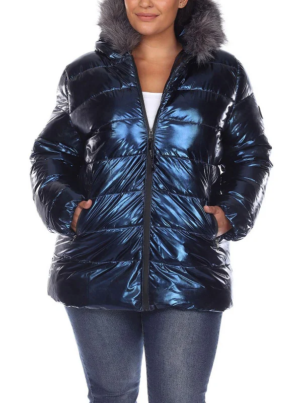 Urban Layering High-end Sneakers Plus Womens Metallic Cold Weather Puffer Jacket