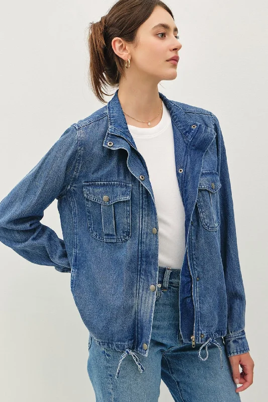 Classic Statement Cool Jackets DRAWSTRING DENIM JACKET