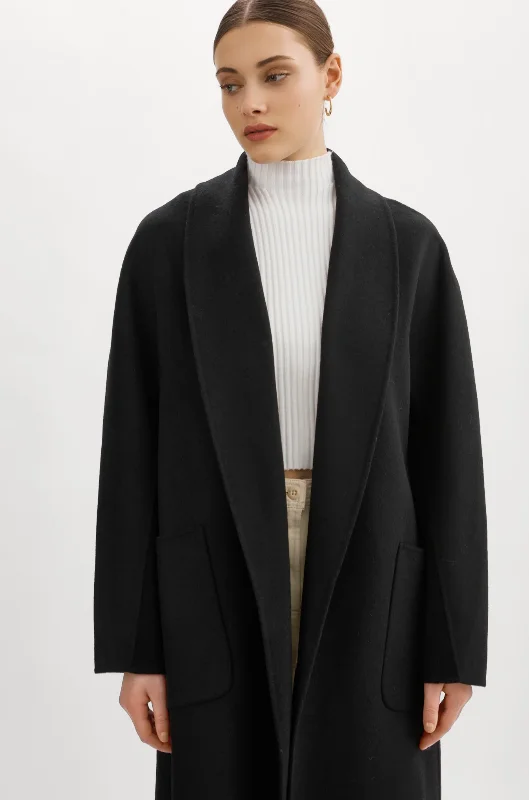 THARA SHAWL COLLAR DOUBLE FACE WOOL COAT