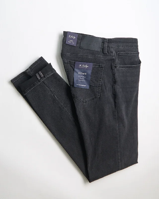 Dark Smoke Refined ' Cool' Fit Slim Stretch Jeans