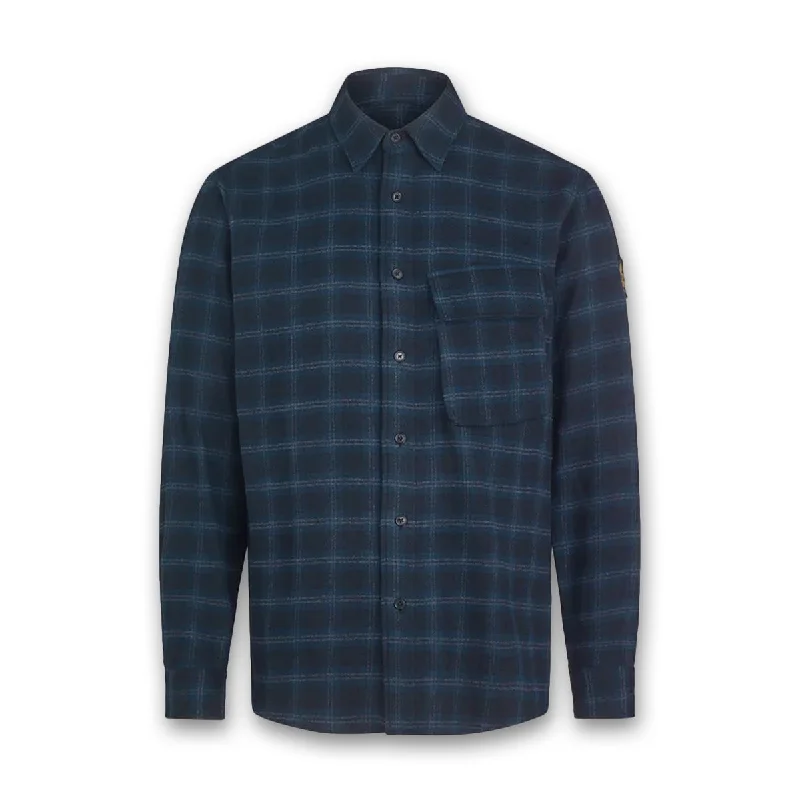 Belstaff - Scale Check Shirt in Navy/Charcoal