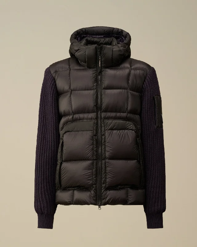 Extrafine Merino Wool Mixed Hooded Knit - Nightshade