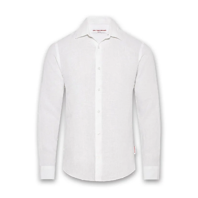 Orlebar Brown - Giles Linen LS Shirt in White