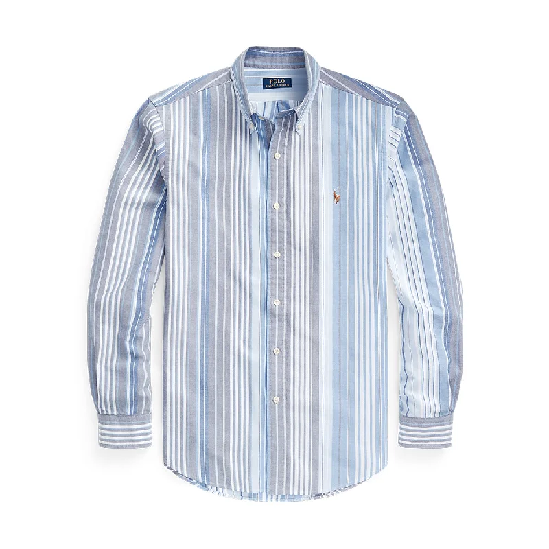 Ralph Lauren - Custom Fit Striped Oxford Shirt in Blue/White